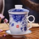 Chinese Blue And White Ceramic Tea Cup Chrysanthemum