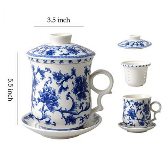 Flower Pattern Chinese Ceramic Tea Cup