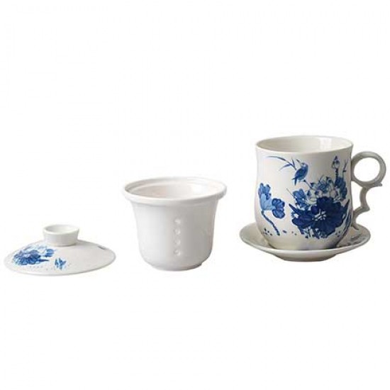 Lotus Pattern Blue And White Ceramic Tea Cup