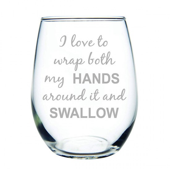 Funny Stemless Wine Glass Cup 15oz