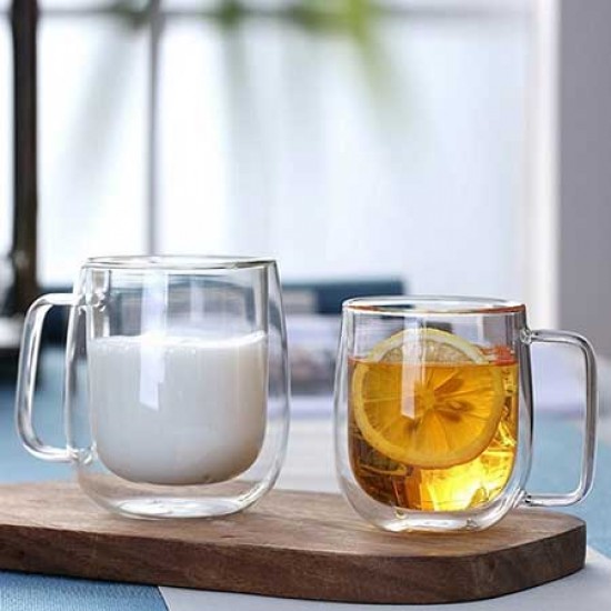 Double Wall Glass Cups 400ml/13.5oz