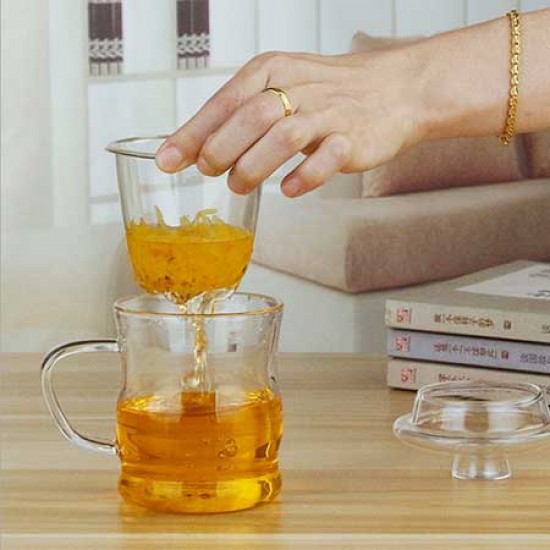 Glass Tea Cups With Infuser 400ml/14.0oz