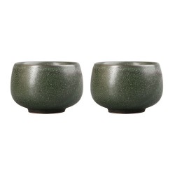 Chinese Ceramic Gongfu Teacups Of 2 Green