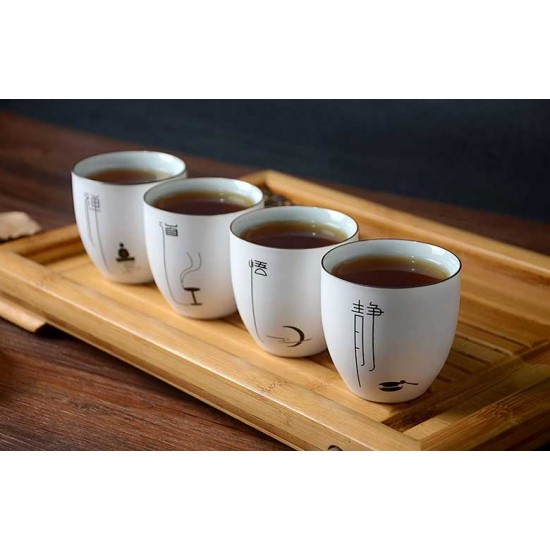 Chinese Style Gongfu Teacups Of 4