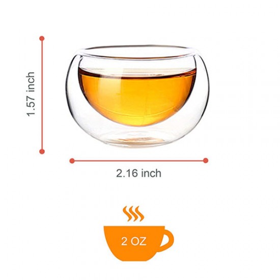 Double Wall Glass Gongfu Teacups Set