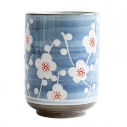 Hand Printed Cherry Blossom Japanese Tea Cup