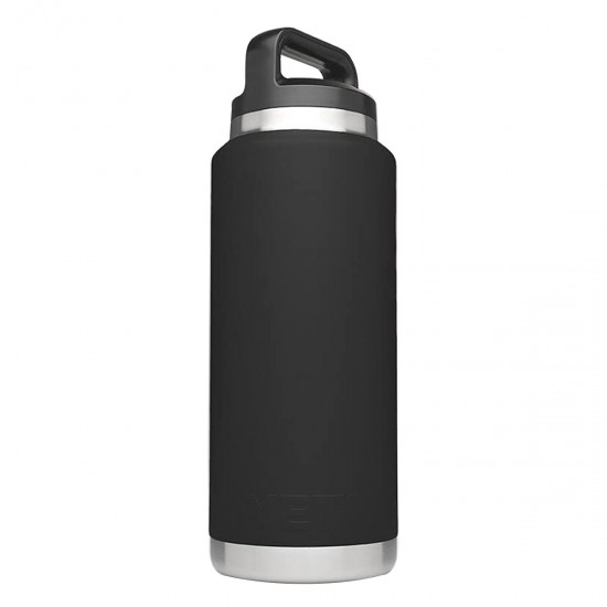 Black Stainless Steel Water Bottle With Tripehaul Cap 36oz