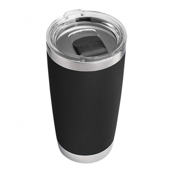 HwaGui Black Stainless Steel Vacuum Insulated Tumbler With Magslider Lid 20oz