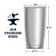 HwaGui Black Stainless Steel Vacuum Insulated Tumbler With Magslider Lid 20oz
