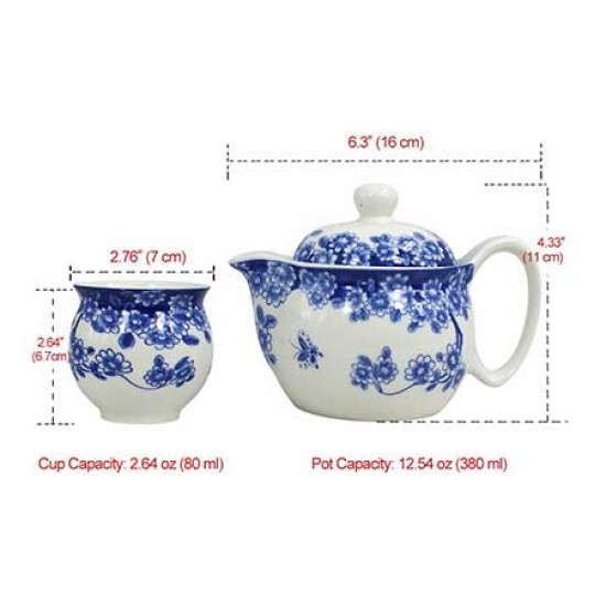 Chinese Blue And White Ceramic Tea Set