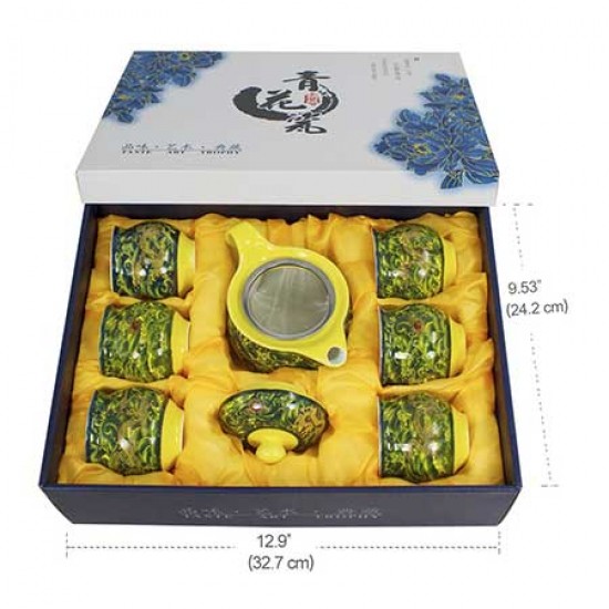 Chinese Dragon Ceramic Tea Pot Set