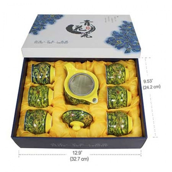 Chinese Dragon Ceramic Tea Pot Set