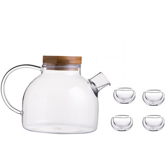 Borosilicate Glass Teapot Set With 4 Tea Cups