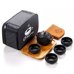 Black Travel Portable Ceramic Tea Sets