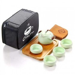 Green Travel Portable Ceramic Tea Set