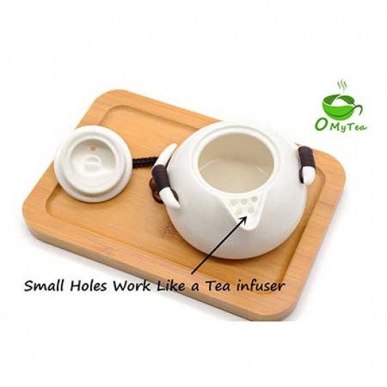 White Travel Portable Ceramic Tea Set