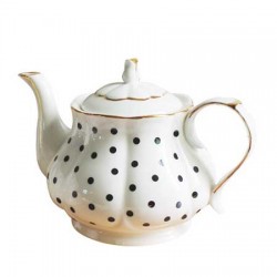 British Bone China Dot Teapot 