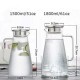 Glass Water Pitcher With Lid And Handle 1200ml