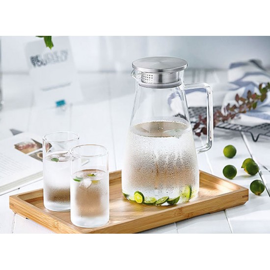 Large Glass Water Pitcher With Lid 1800ml/60oz