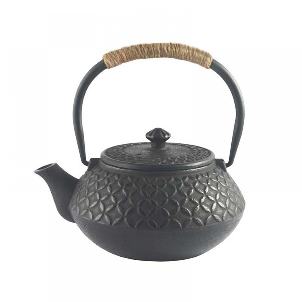 Black Coin Cast Iron Teapot With Infuser For Sale