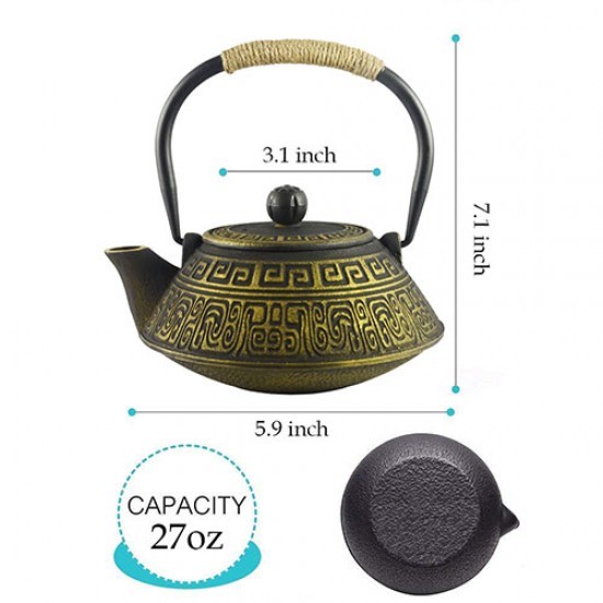 Chinese Classic Cast Iron Teapot 800ml/20oz