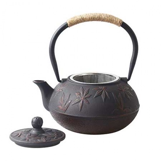 Red Maple Leaf Cast Iron Teapot 800ml/27oz