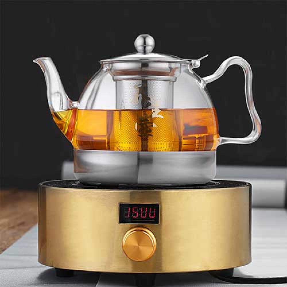 Heat Resistant Glass Teapot With Stainless Tea Infuser For Stove Top