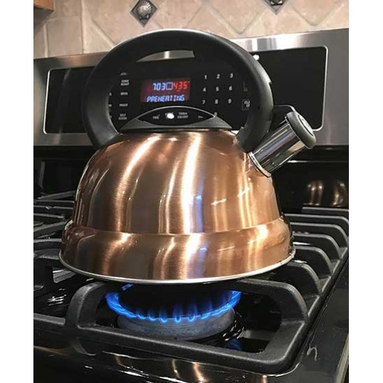 Brown Stainless Steel Whistle Tea Kettle