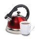 Red Stainless Steel Whistle Tea Kettle